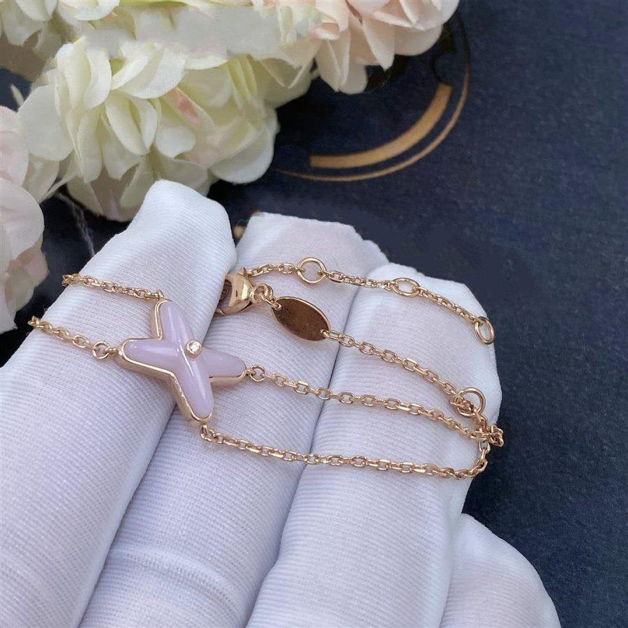 [⭐Hildren Jewelry]JEUX BRACELET PINK MOP PINK GOLD 1 DIAMOND