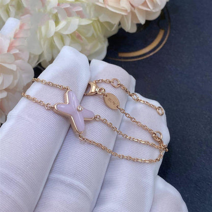 [⭐Hildren Jewelry]JEUX BRACELET PINK MOP PINK GOLD 1 DIAMOND
