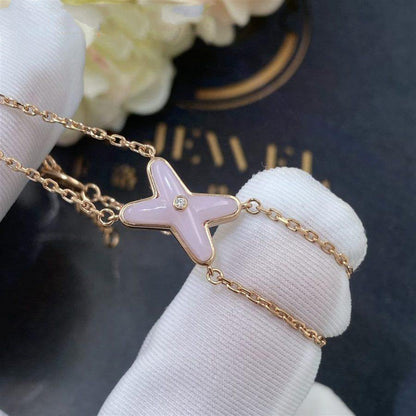 [⭐Hildren Jewelry]JEUX BRACELET PINK MOP PINK GOLD 1 DIAMOND