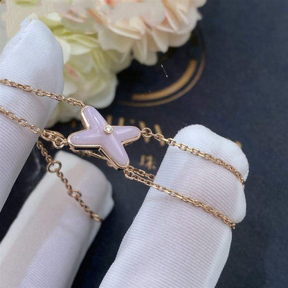 [⭐Hildren Jewelry]JEUX BRACELET PINK MOP PINK GOLD 1 DIAMOND