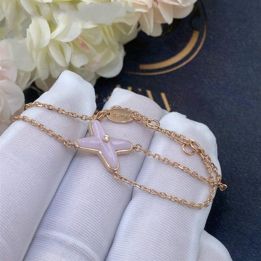 [⭐Hildren Jewelry]JEUX BRACELET PINK MOP PINK GOLD 1 DIAMOND