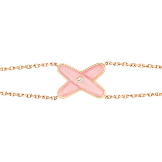 [⭐Hildren Jewelry]JEUX BRACELET PINK MOP PINK GOLD 1 DIAMOND