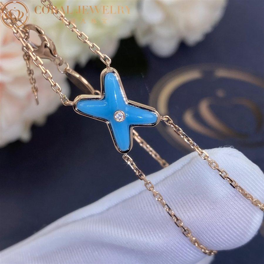 [⭐Hildren Jewelry]JEUX BRACELET TURQUOISE PINK GOLD 1 DIAMOND