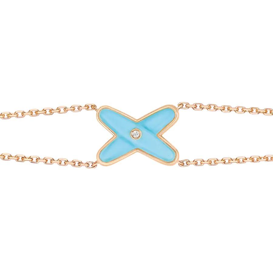 [⭐Hildren Jewelry]JEUX BRACELET TURQUOISE PINK GOLD 1 DIAMOND