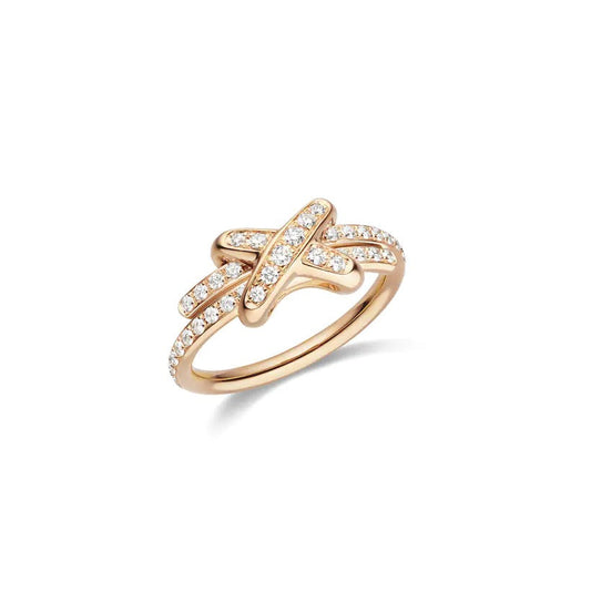 [⭐Hildren Jewelry]JEUX DE RING PINK GOLD DIAMOND