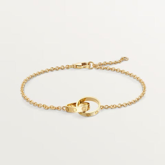 [⭐Hildren Jewelry]LOVE BRACELET DOUBLE RING