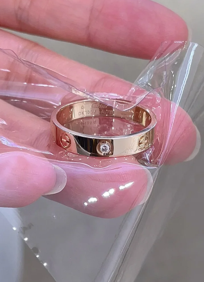 [⭐Hildren Jewelry]LOVE RING 4MM 1 DIAMOND