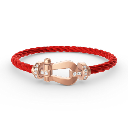 [⭐Hildren Jewelry]FORCE LARGE HORSESHOE HALF DIAMOND BRACELET ROSE GOLD