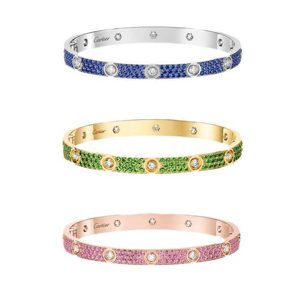 [⭐Hildren Jewelry]2026 PAVE GEMSTONE LOVE BRACELET 6.1MM 10 DIAMONDS