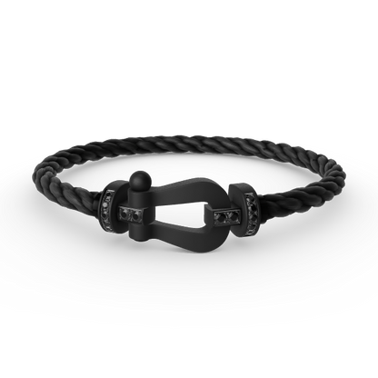 [⭐Hildren Jewelry]FORCE LARGE SERIES HORSESHOE BLACK SAMURAI BRACELET