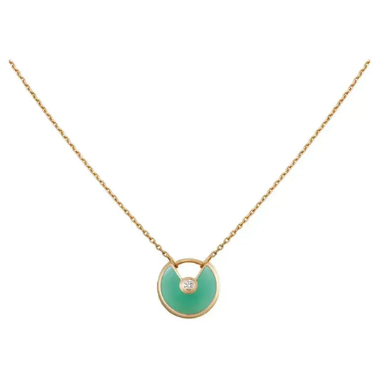 [⭐Hildren Jewelry]AMULETTE GOLD MALACHITE NECKLACE