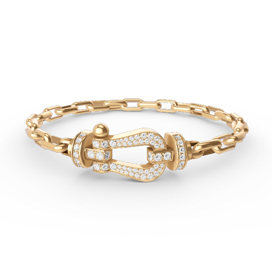 [⭐Hildren Jewelry]FORCE LARGE HORSESHOE CLASP  METAL BRACELET