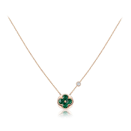 [⭐Hildren Jewelry]SUN PEDANT PINK GOLD 1 DIAMOND NECKLACE