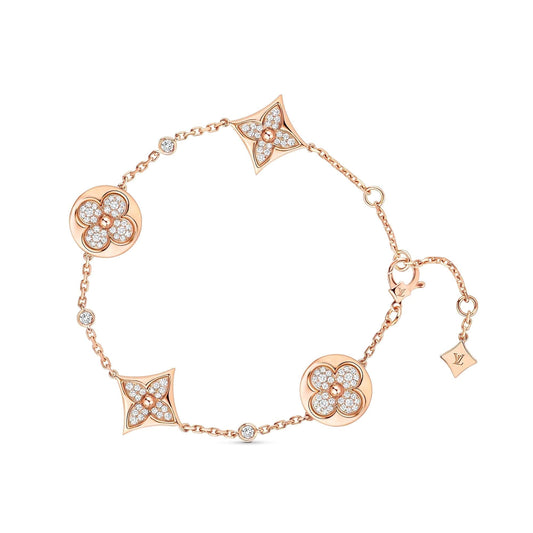 [⭐Hildren Jewelry]STAR AND SUN 4 MOTIFS GOLD DIAMONDS BRACELET
