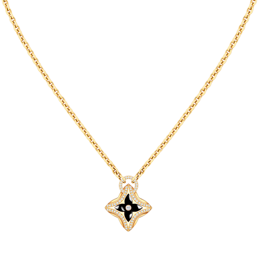 [⭐Hildren Jewelry]STAR PEDANT PINK GOLD DIAMOND NECKLACE