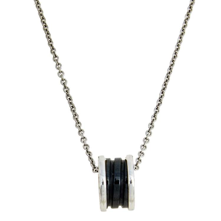 [⭐Hildren Jewelry]ZERO 1 BLACK CERAMIC SILVER NECKLACE