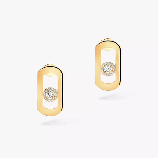 [⭐Hildren Jewelry]So Move Diamond Earrings in Yellow Gold