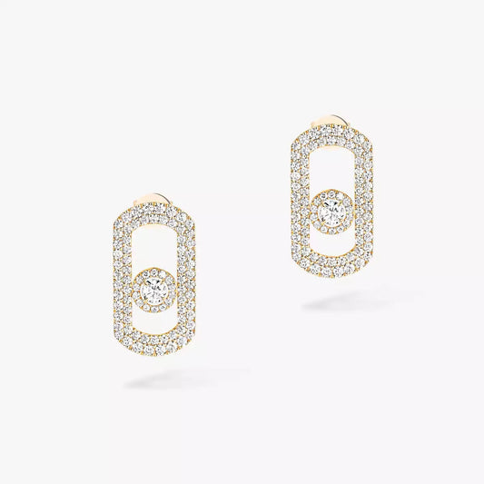 [⭐Hildren Jewelry]So Move Pave_-Set Diamond Earrings in Silver