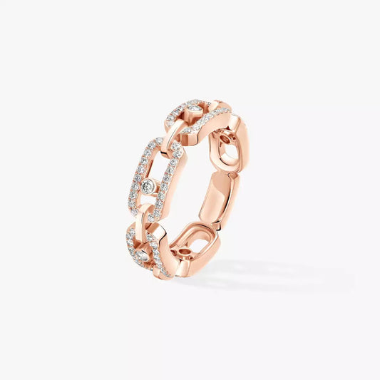 [⭐Hildren Jewelry]Move Link Pave_-Set Diamond Ring in Gold