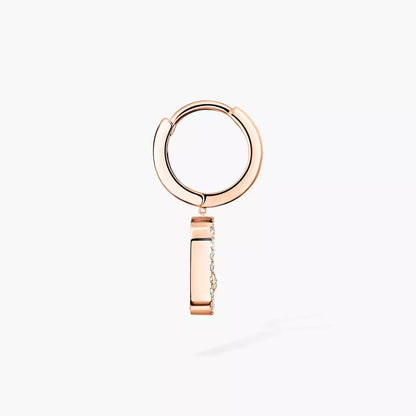 [⭐Hildren Jewelry]Move Uno Single Diamond Hoop Earring