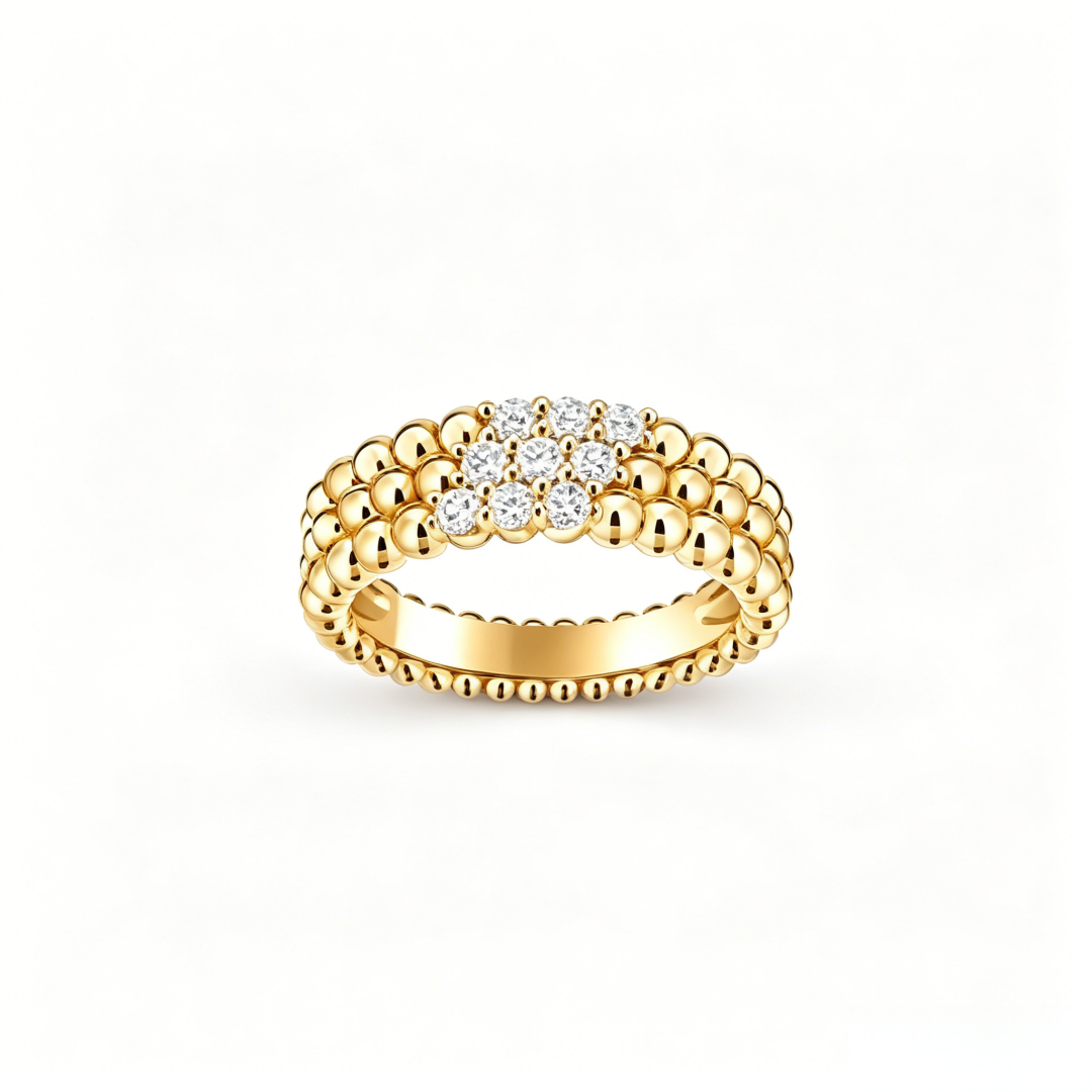 [⭐Hildren Jewelry] THREE-ROW DIAMOND RING