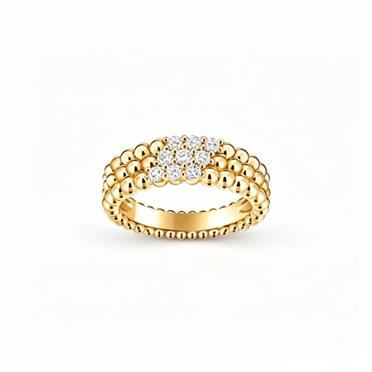 [⭐Hildren Jewelry] THREE-ROW DIAMOND RING