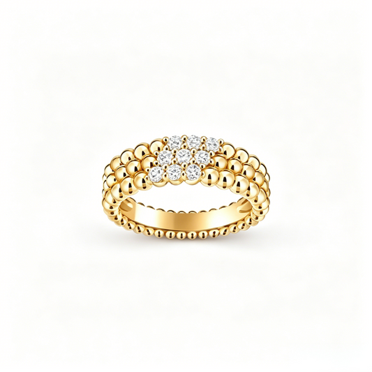 [⭐Hildren Jewelry] THREE-ROW DIAMOND RING