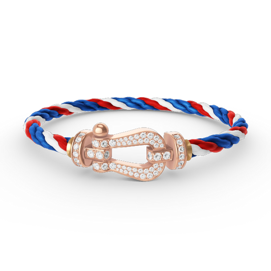 [⭐Hildren Jewelry]FORCE LARGE HORSESHOE FULL DIAMOND BRACELET ROSE GOLD