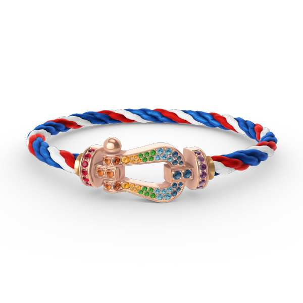 [⭐Hildren Jewelry]FORCE LARGE HORSESHOE  COLORED DIAMOND BRACELET ROSE GOLD