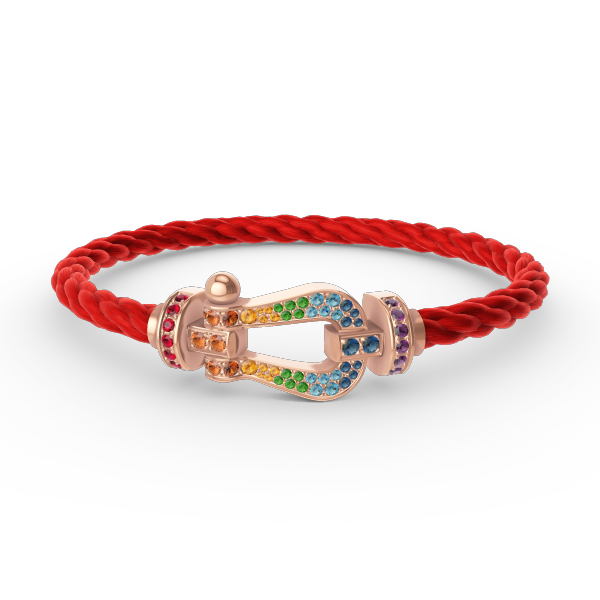 [⭐Hildren Jewelry]FORCE LARGE HORSESHOE  COLORED DIAMOND BRACELET ROSE GOLD