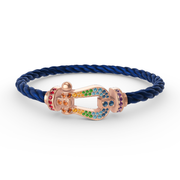 [⭐Hildren Jewelry]FORCE LARGE HORSESHOE  COLORED DIAMOND BRACELET ROSE GOLD