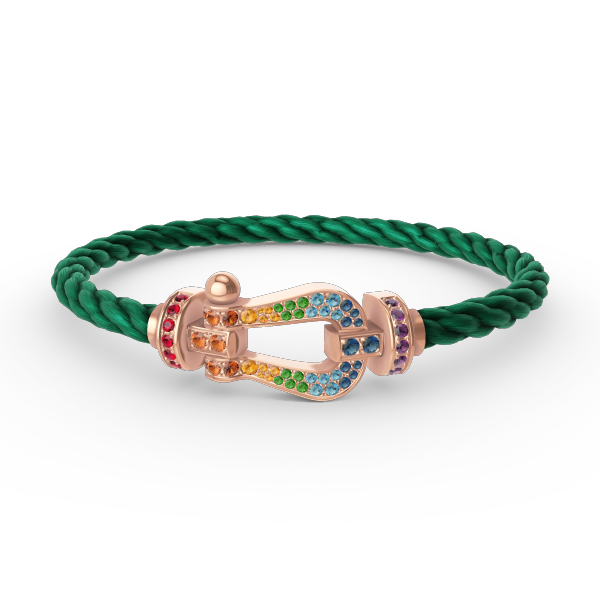 [⭐Hildren Jewelry]FORCE LARGE HORSESHOE  COLORED DIAMOND BRACELET ROSE GOLD