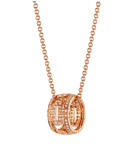 [⭐Hildren Jewelry]PARENTESI NECKLACE PINK GOLD DIAMOND