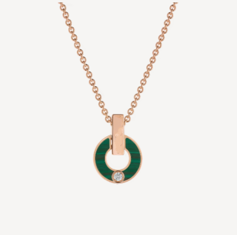 [⭐Hildren Jewelry]GARI NECKLACE PINK GOLD MALACHITE