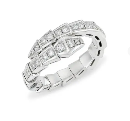 [⭐Hildren Jewelry]SERPENTI RING SILVER DIAMOND PAVED 4MM