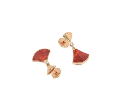 [⭐Hildren Jewelry]DREAM Carnelian PINK GOLD EARRINGS