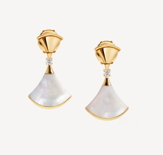 [⭐Hildren Jewelry]DREAM MOP 1 DIAMOND EARRINGS
