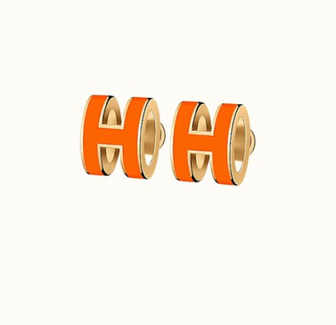[⭐Hildren Jewelry]MINI POP H EARRINGS ORANGE