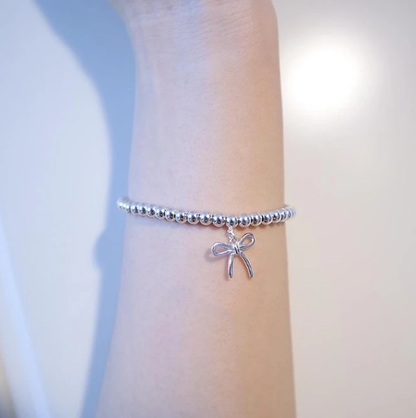 [Hildren Jewelry]STERLING SILVER BOW BEAD BRACELET