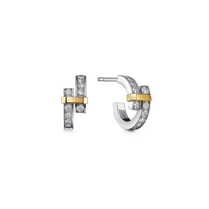 [Hildren Jewelry]EDGE DIAMOND PINK GOLD EARRINGS