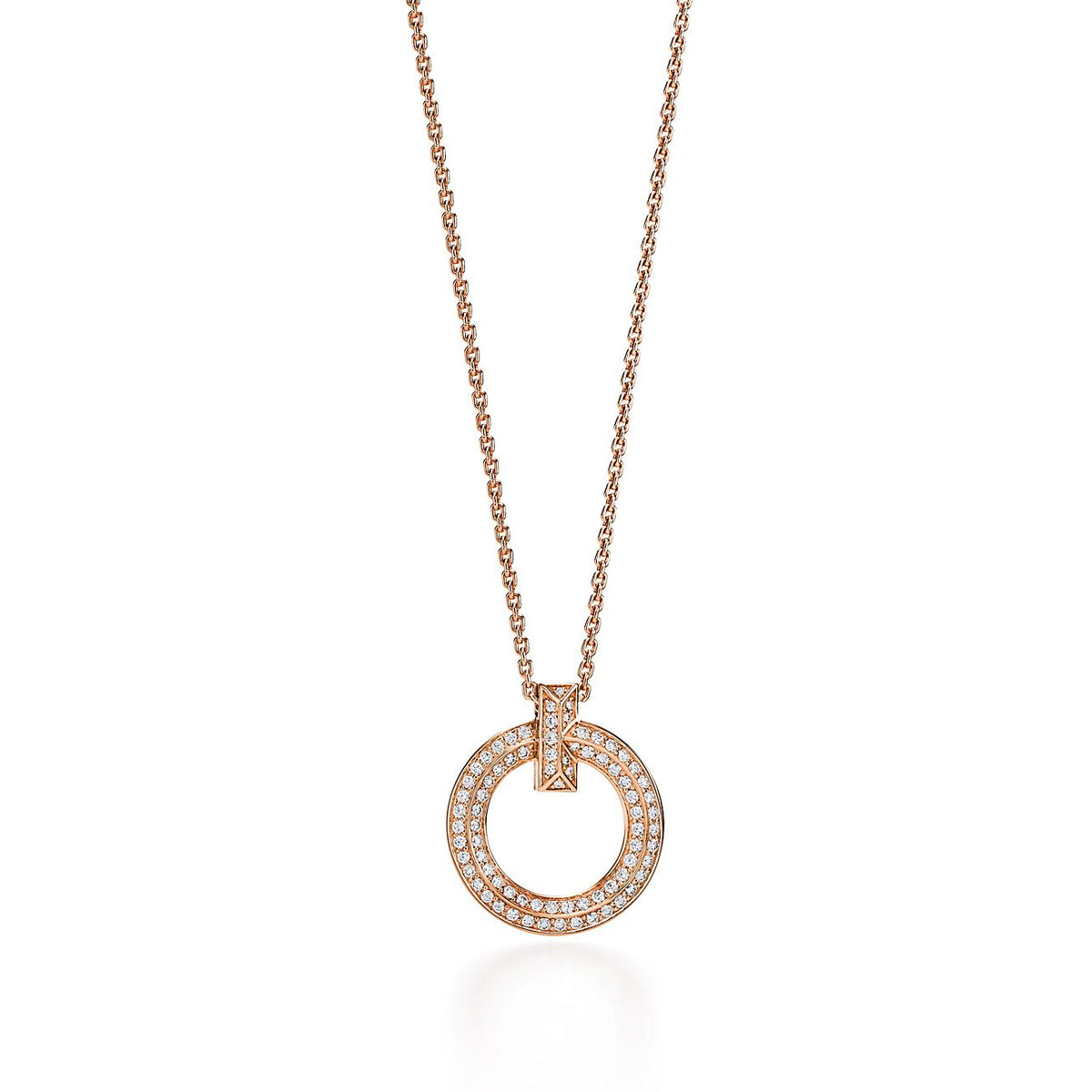 [Hildren Jewelry]T1 CIRCLE DIAMOND PAVED MEDIUM NECKLACE