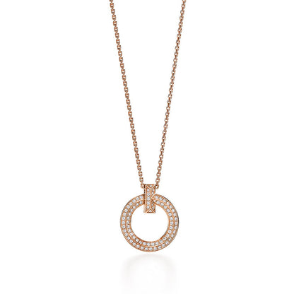 [Hildren Jewelry]T1 CIRCLE DIAMOND PAVED MEDIUM NECKLACE