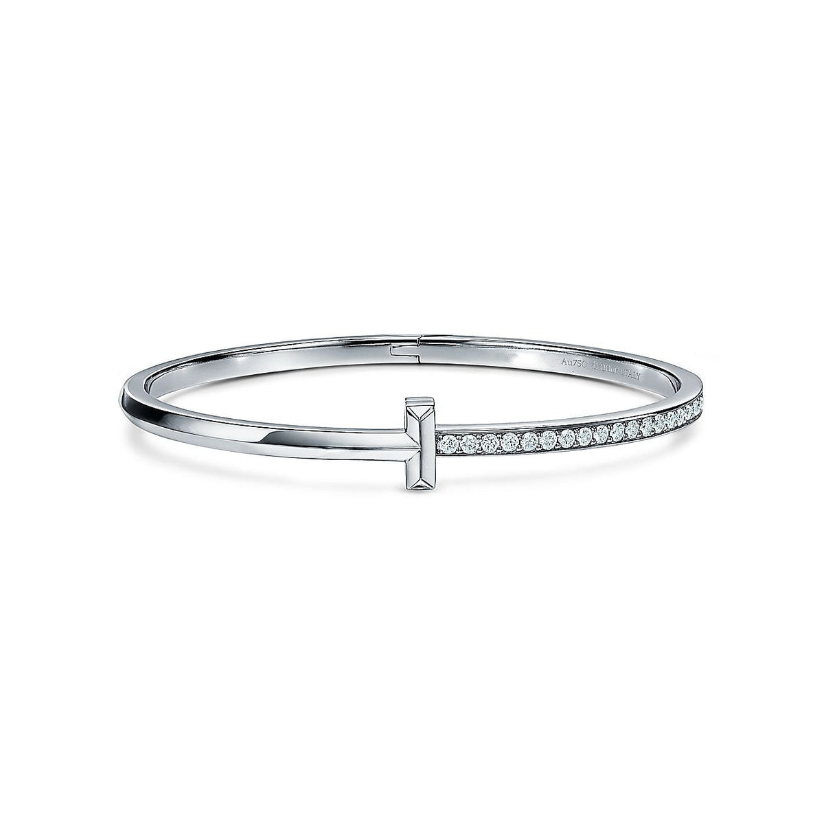 [Hildren Jewelry]NARROW T1 HINGED BANGLE DIAMOND SILVER