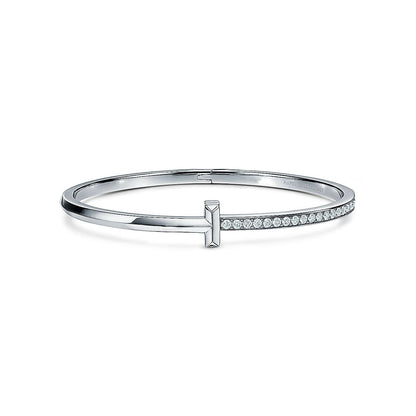 [Hildren Jewelry]NARROW T1 HINGED BANGLE DIAMOND SILVER
