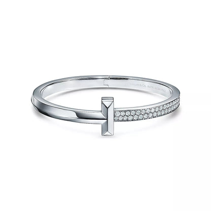 [Hildren Jewelry]WIDE DIAMONDS HINGED BANGLE