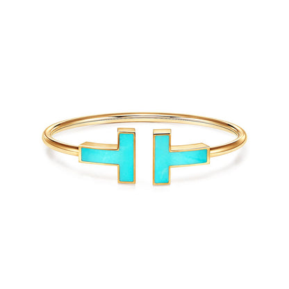 [Hildren Jewelry]T WIDE TURQUOISE OPEN BRACELET