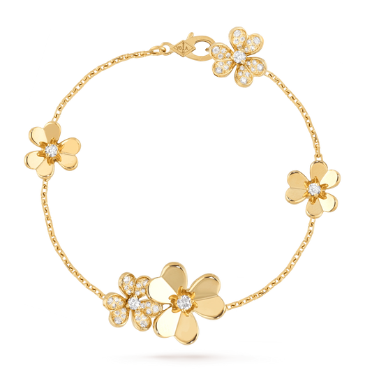[⭐Hildren Jewelry]FRIVOLE GOLD 5 FLOWERS BRACELET