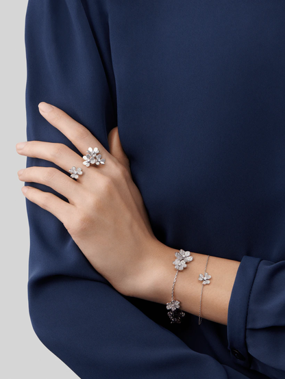 [⭐Hildren Jewelry]FRIVOLE SILVER FLOWER DIAMOND BRACELET
