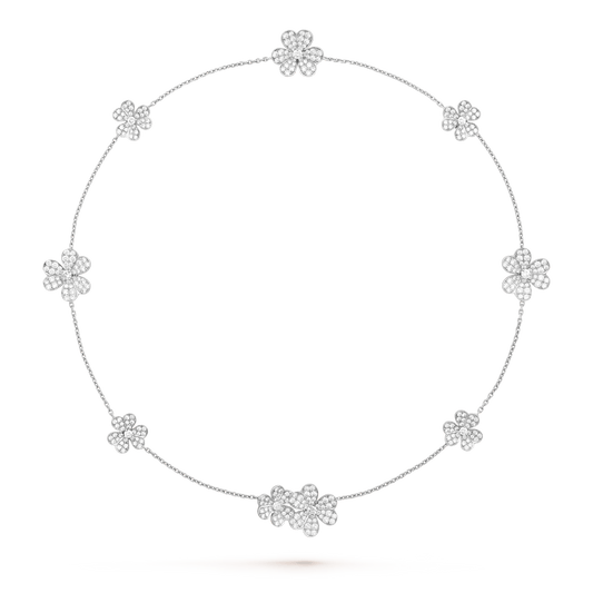 [⭐Hildren Jewelry]FRIVOLE SILVER 9 FLOWERS NECKLACE