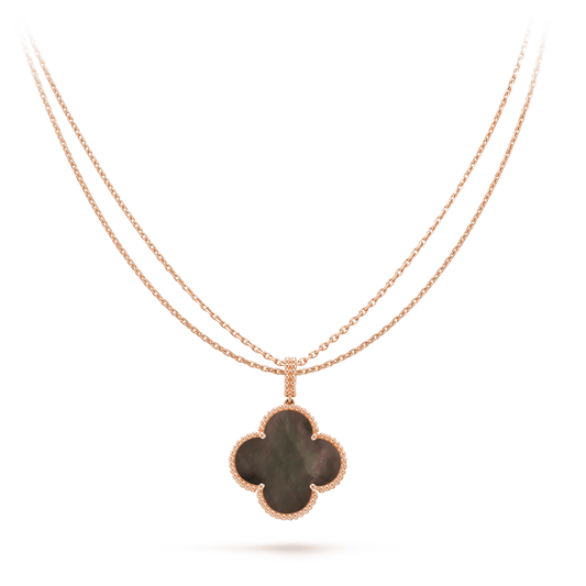 [⭐Hildren Jewelry]CLOVER 25MM GOLD DARK MOP BIG CLOVER NECKLACE